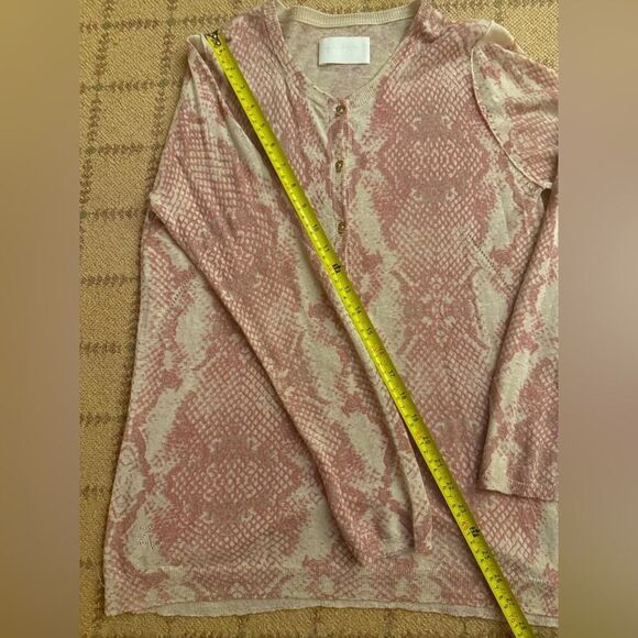 Zadig & Voltaire cream w pale pink snakeskin pattern cardigan / tank set S NWOT - Picture 9 of 16